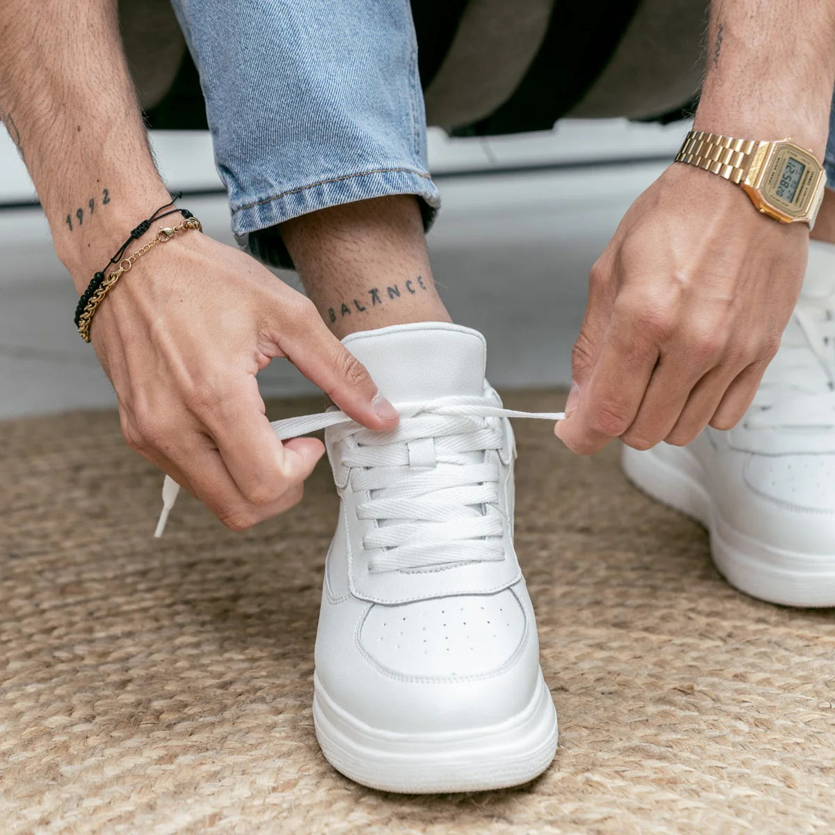 Hupp | Chaussure rehaussante Blanche & Noir